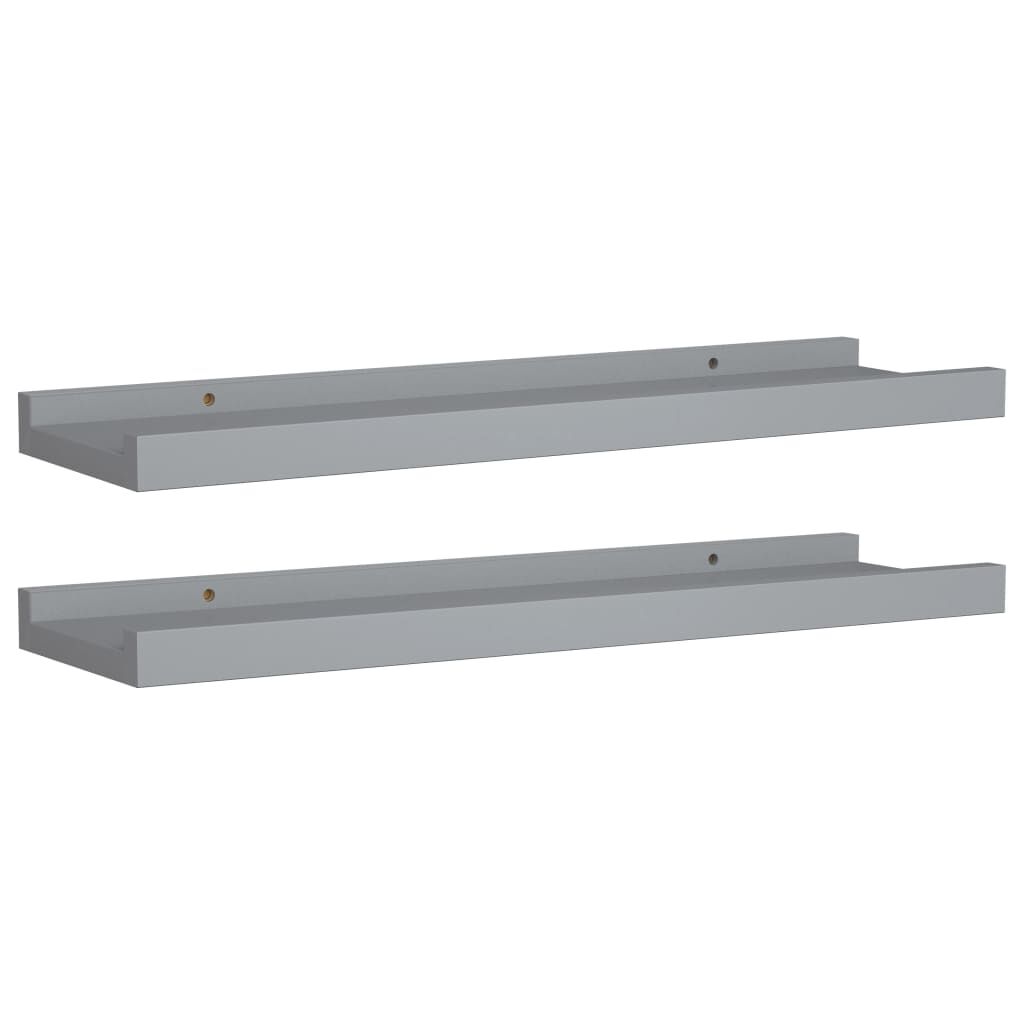 vidaXL Ράφια για Κορνίζες 2 τεμ. Γκρι 40 x 9 x 3 εκ. από MDF
