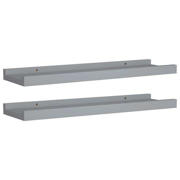 vidaXL Ράφια για Κορνίζες 2 τεμ. Γκρι 40 x 9 x 3 εκ. από MDF