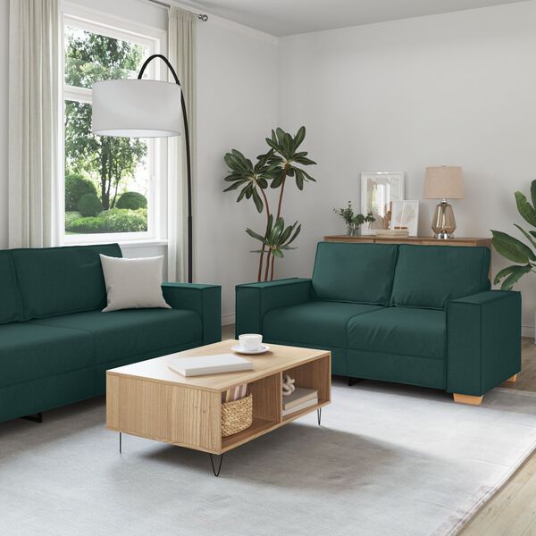 vidaXL Σετ Καναπέ 3 pcs Σκούρο Πράσινο 220 x 78 x 84 εκ. ύφασμα