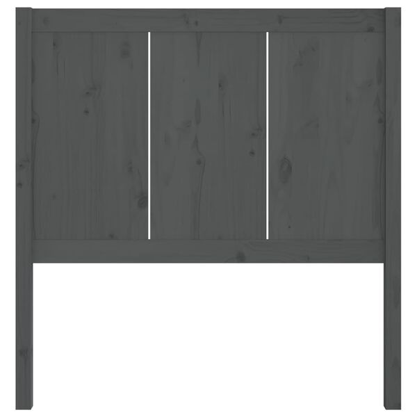 vidaXL Κεφαλάρι Κρεβατιού Γκρι 80,5x4x100 εκ. από Μασίφ Ξύλο Πεύκου
