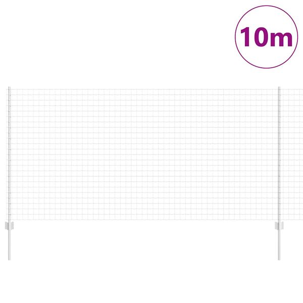 vidaXL Φράχτης με Στήλες. Ασημί 1.2 x 10 m Ατσάλι