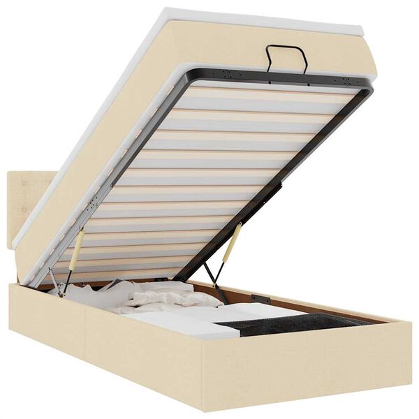 vidaXL &Omicron;&theta;&omega;&mu;&alpha;&nu;&iota;&kappa;ό &kappa;&rho;&epsilon;&beta;ά&tau;&iota; &mu;&epsilon; &sigma;&tau;&rho;ώ&mu;&alpha; Cream 90x200cm ύ&phi;&alpha;&sigma;&mu;&alpha;