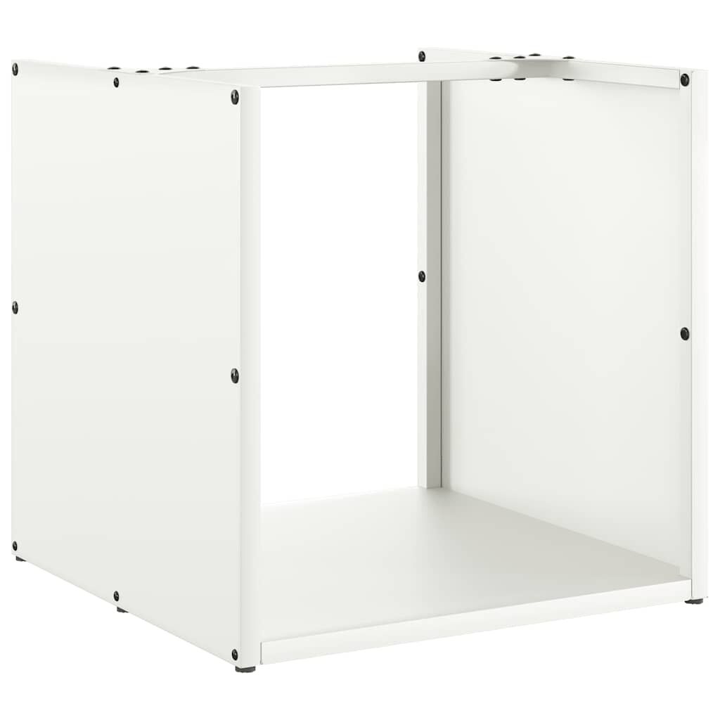 vidaXL Ράφι Καυσόξυλων Λευκό 40x40x40 εκ. Χάλυβας ψυχρής έλασης