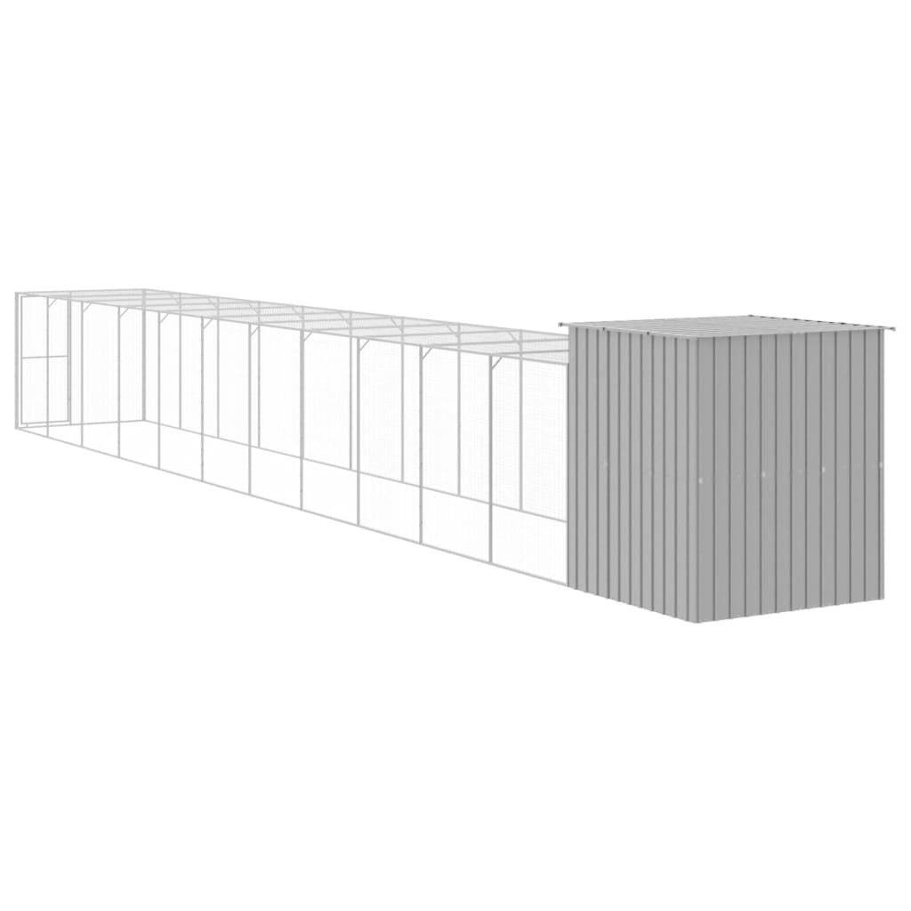 vidaXL Κοτέτσι με Περίβολο Αν. Γκρι 165x1271x181 εκ. Γαλβαν. Ατσάλι