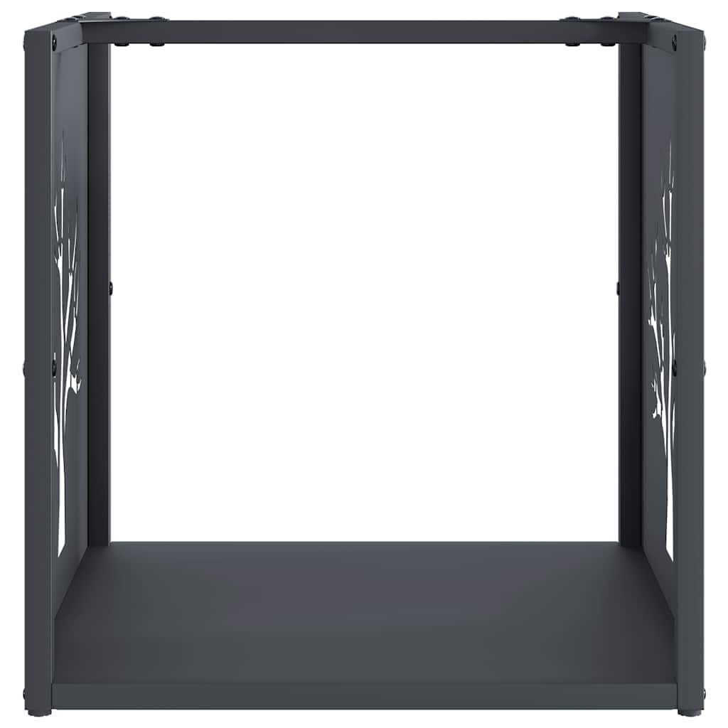 vidaXL Ράφι Καυσόξυλων Ανθρακί 40x40x40 εκ. Χάλυβας ψυχρής έλασης