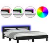 vidaXL &Pi;&lambda;&alpha;ί&sigma;&iota;&omicron; &Kappa;&rho;&epsilon;&beta;&alpha;&tau;&iota;&omicron;ύ &mu;&epsilon; &Kappa;&epsilon;&phi;&alpha;&lambda;ά&rho;&iota;/LED &Mu;&alpha;ύ&rho;&omicron; 180x200 &epsilon;&kappa;