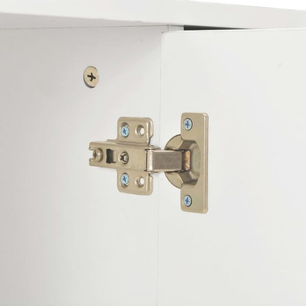 vidaXL Μπουφές Ψηλός Γυαλιστερός Λευκός 71x35x80εκ. Επεξεργασμένο Ξύλο