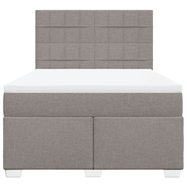 vidaXL &Kappa;&rho;&epsilon;&beta;ά&tau;&iota; Boxspring &mu;&epsilon; &Sigma;&tau;&rho;ώ&mu;&alpha; Taupe 160x200 &epsilon;&kappa;. &Upsilon;&phi;&alpha;&sigma;&mu;ά&tau;&iota;&nu;&omicron;