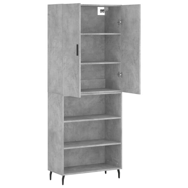 vidaXL Ντουλάπι Γκρι Σκυροδέματος 69,5x34x180 εκ. Επεξεργασμένο Ξύλο