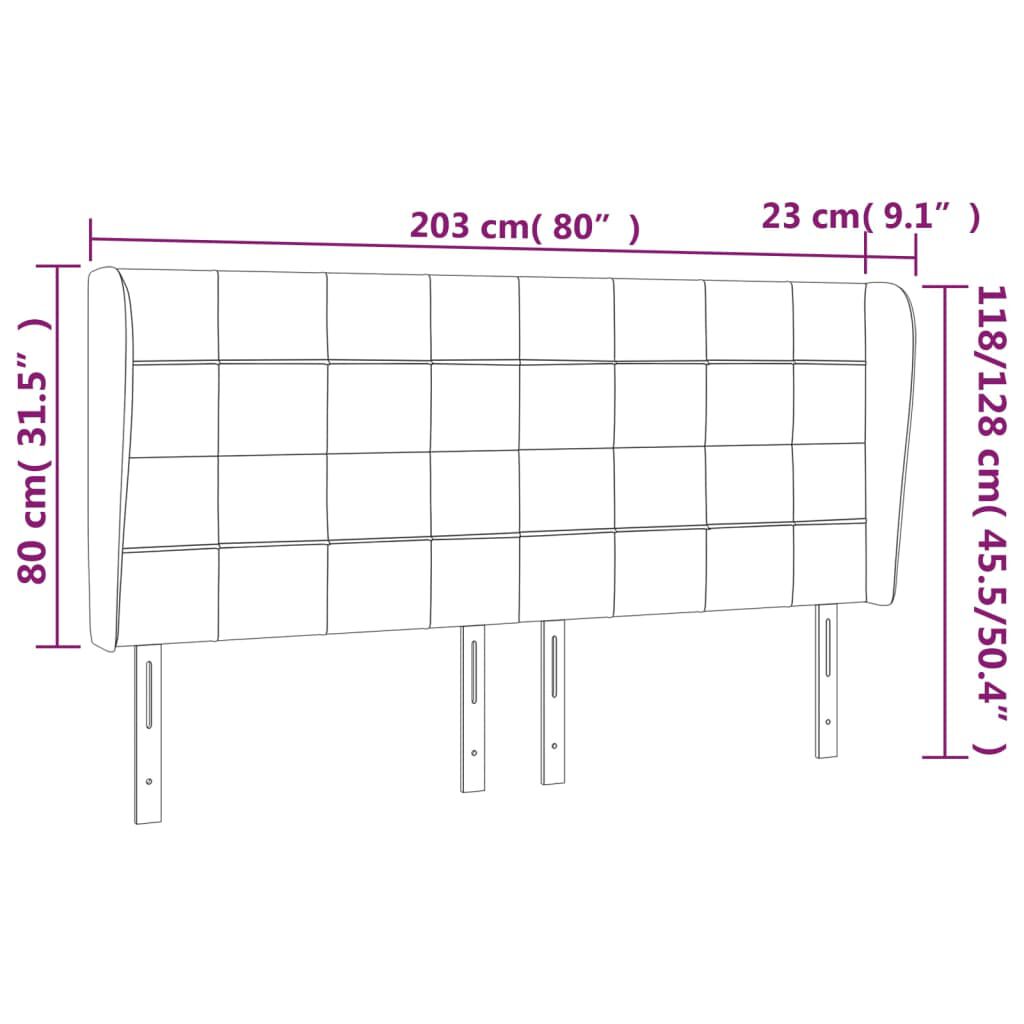vidaXL Κεφαλάρι με Πτερύγια Πράσινο 203x23x118/128 εκ. Βελούδινο