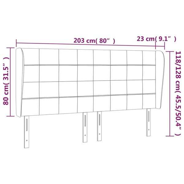 vidaXL Κεφαλάρι με Πτερύγια Πράσινο 203x23x118/128 εκ. Βελούδινο
