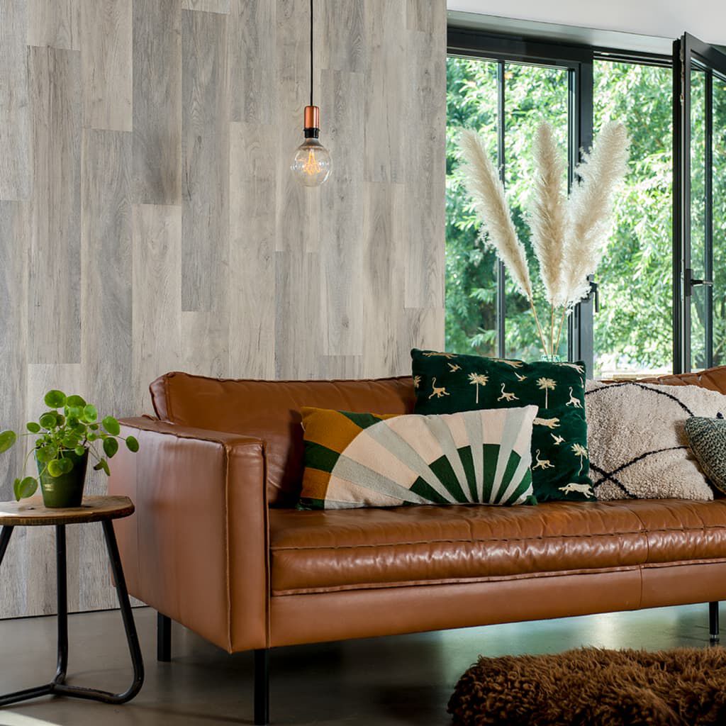 WallArt Πάνελ Τοίχου με Όψη Barnwood Δρυός Ξεπλυμένο Λευκό
