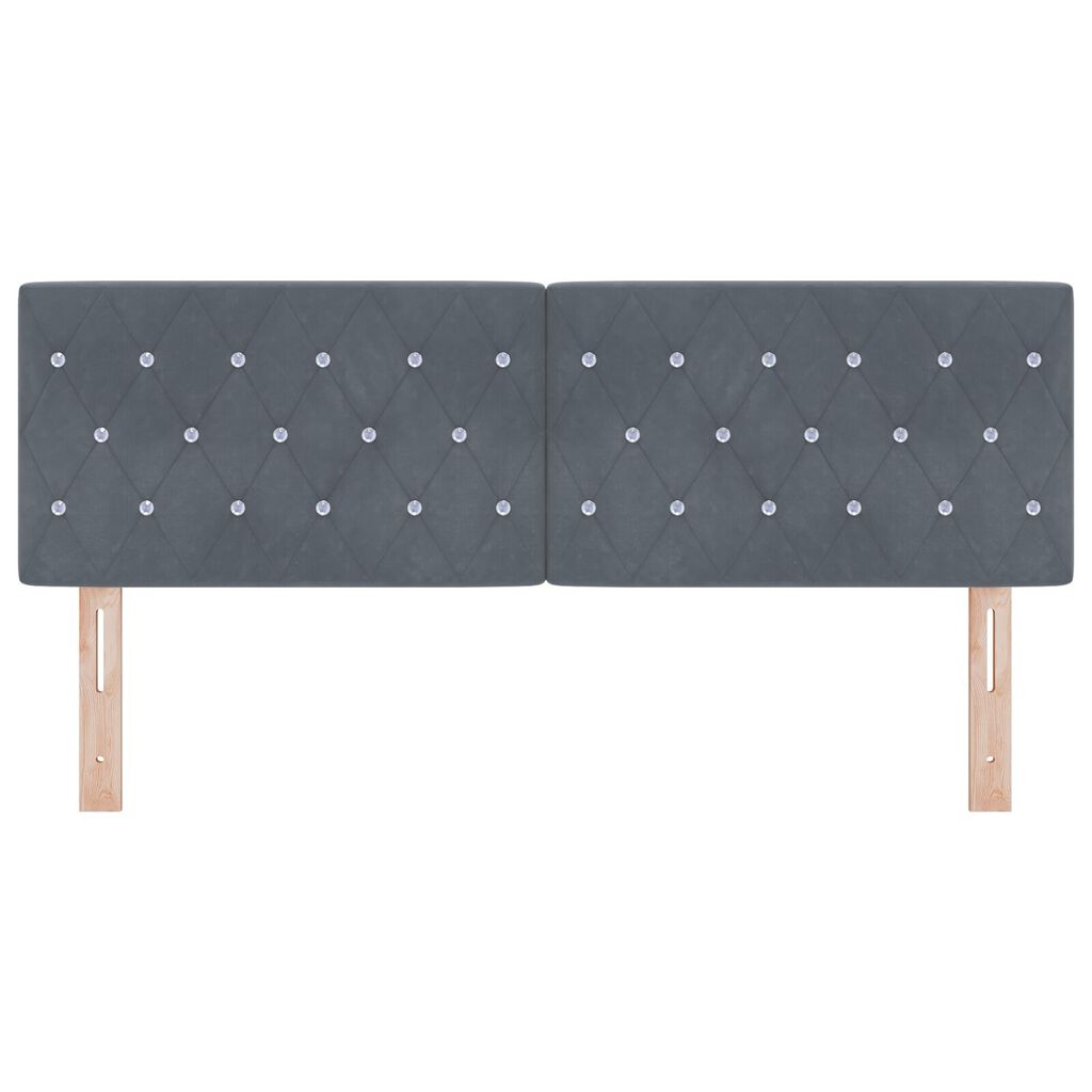 vidaXL Βελούδινο Κεφαλάρι Argyle Σκούρο Γκρι 160 cm Βελούδο