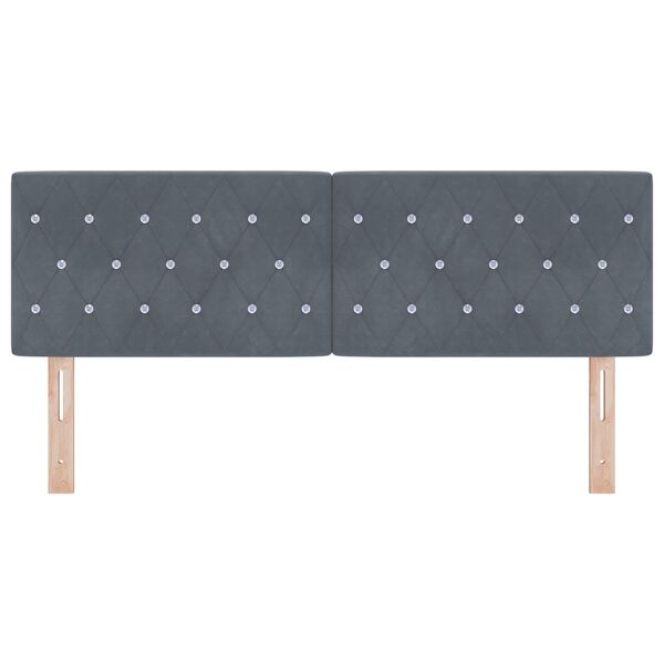 vidaXL Βελούδινο Κεφαλάρι Argyle Σκούρο Γκρι 160 cm Βελούδο