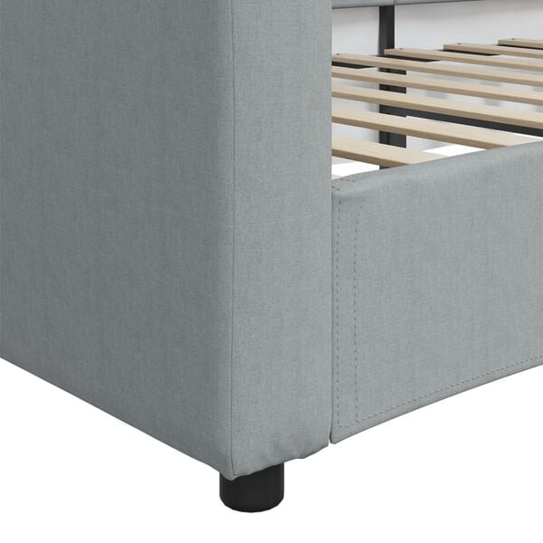 vidaXL Καναπές Κρεβάτι Ανοιχτό Γκρι 90 x 190 εκ. Υφασμάτινος