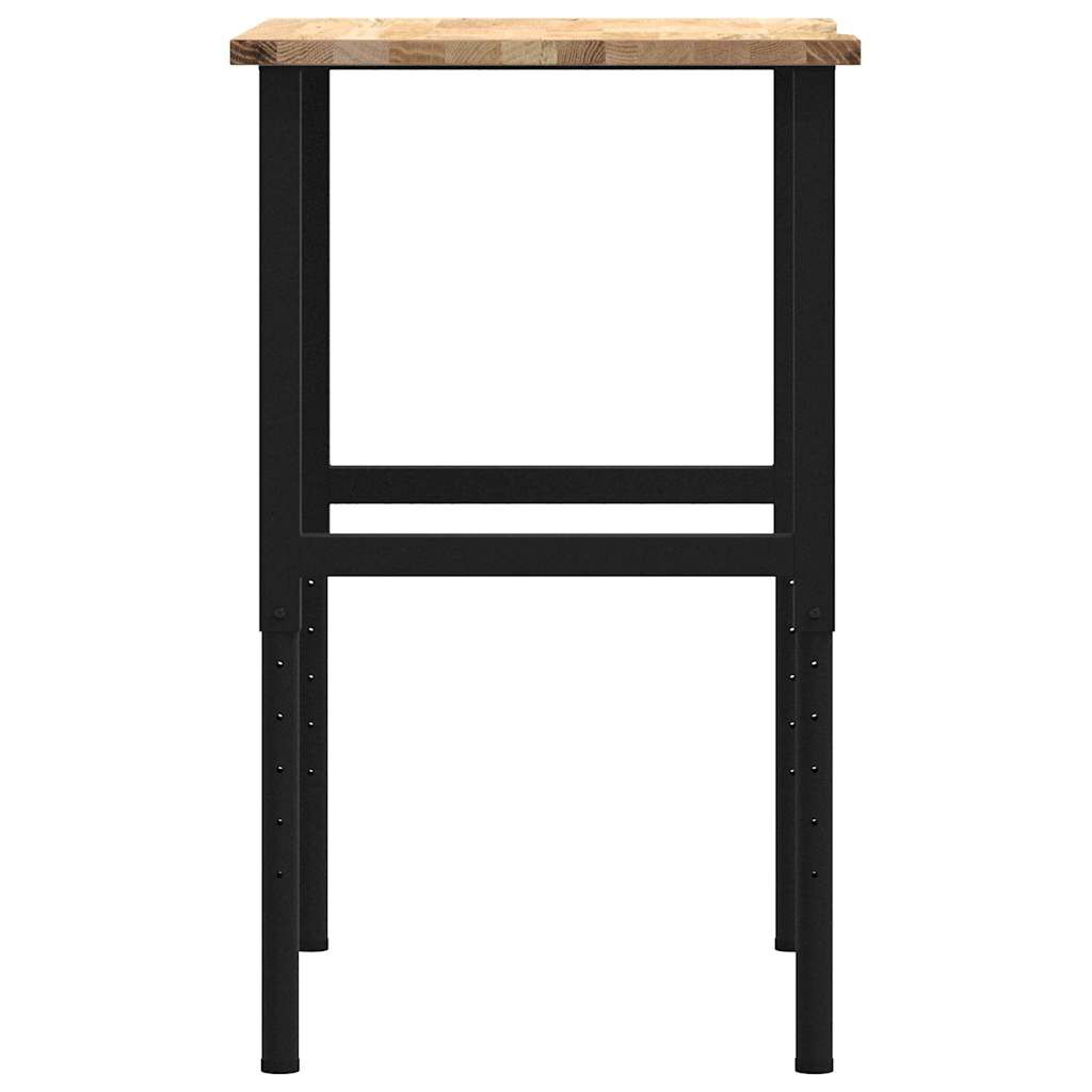 πάγκος εργασίας vidaXL 80x60x(71,5-98) cm Μασίφ Ξύλο Δρυς