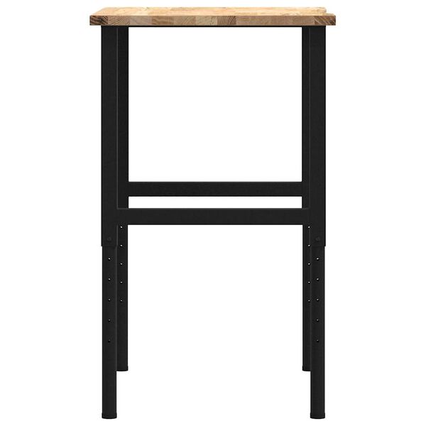 πάγκος εργασίας vidaXL 80x60x(71,5-98) cm Μασίφ Ξύλο Δρυς