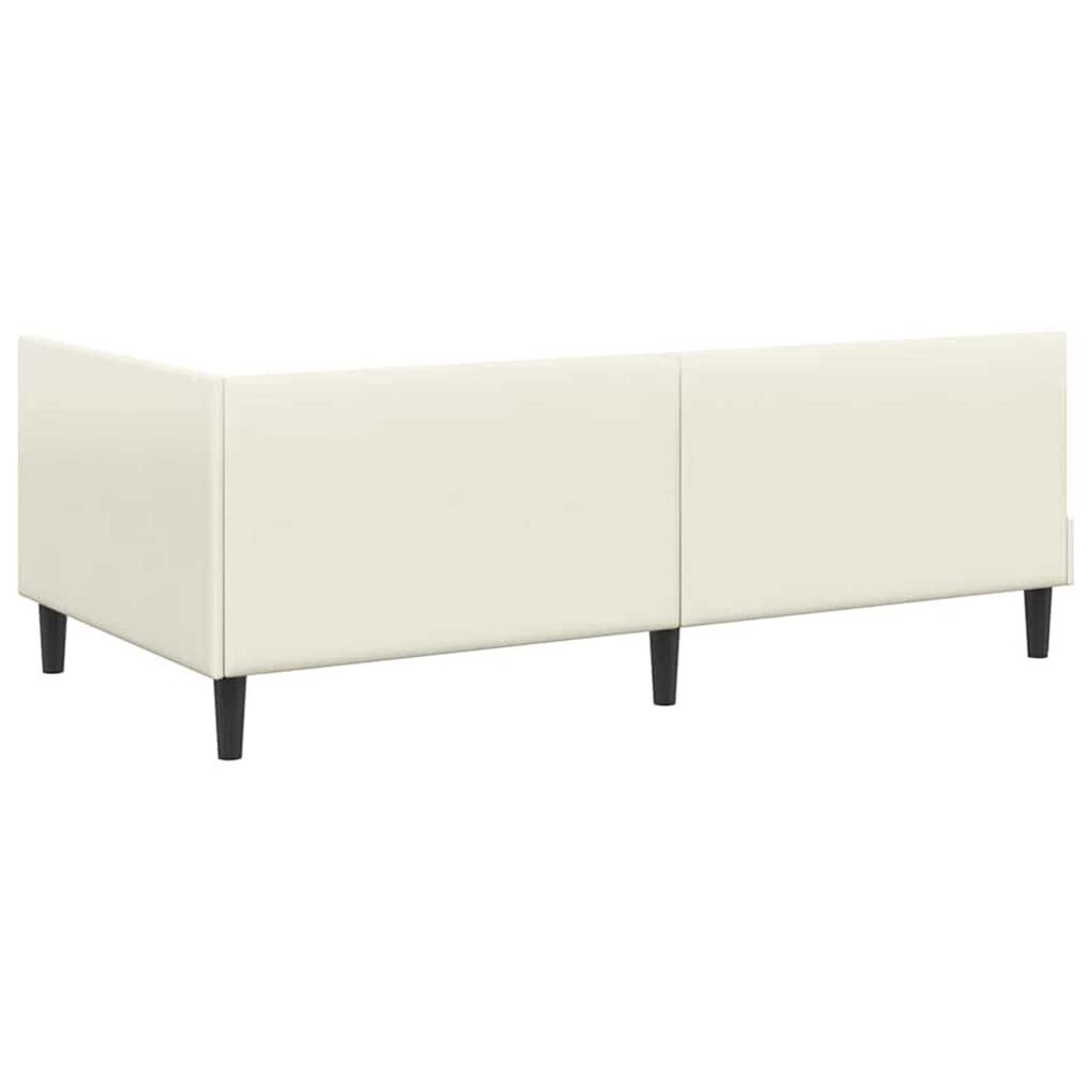 vidaXL Κρεβάτι Γωνίας Κρεμ 80 x 200 cm Βελούδο και Εργοστασιακό ξύλο