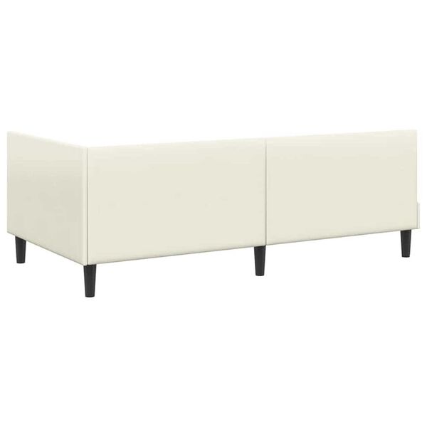vidaXL Κρεβάτι Γωνίας Κρεμ 80 x 200 cm Βελούδο και Εργοστασιακό ξύλο