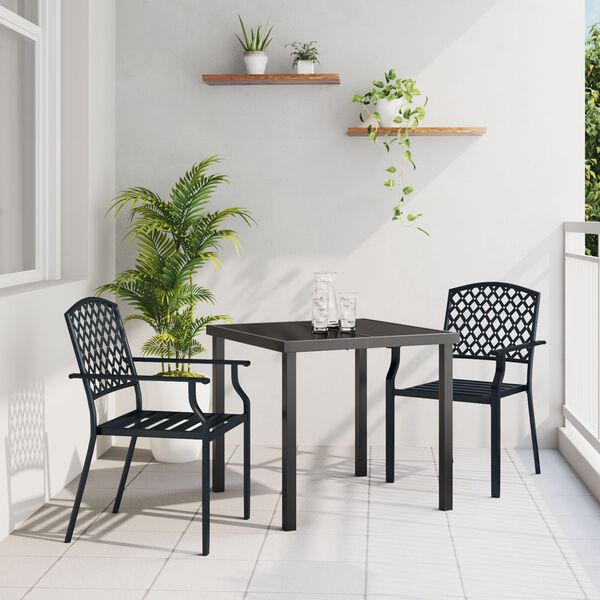 vidaXL Σετ Τραπεζαρίας Κήπου 5 Τεμαχίων Ανθρακί Χάλυβα