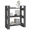 vidaXL Βιβλιοθήκη/Διαχωριστικό Χώρου Γκρι 80x35x91 εκ. Μασίφ Πεύκο