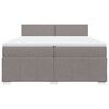 vidaXL &Kappa;&rho;&epsilon;&beta;ά&tau;&iota; Boxspring &mu;&epsilon; &Sigma;&tau;&rho;ώ&mu;&alpha; Taupe 200x200 &epsilon;&kappa;. &Upsilon;&phi;&alpha;&sigma;&mu;ά&tau;&iota;&nu;&omicron;