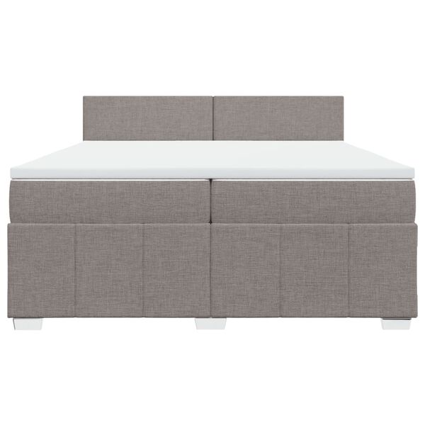 vidaXL &Kappa;&rho;&epsilon;&beta;ά&tau;&iota; Boxspring &mu;&epsilon; &Sigma;&tau;&rho;ώ&mu;&alpha; Taupe 200x200 &epsilon;&kappa;. &Upsilon;&phi;&alpha;&sigma;&mu;ά&tau;&iota;&nu;&omicron;