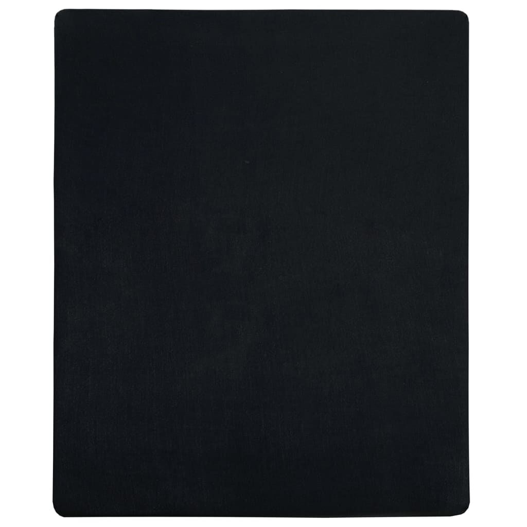 vidaXL Σεντόνια με Λάστιχο 2 τεμ. Μαύρα 140x200 εκ. Βαμβακερό Ζέρσεϊ