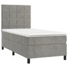 vidaXL Κρεβάτι Boxspring με Στρώμα Ανοιχτό Γκρι 90x200 εκ. Βελούδινο