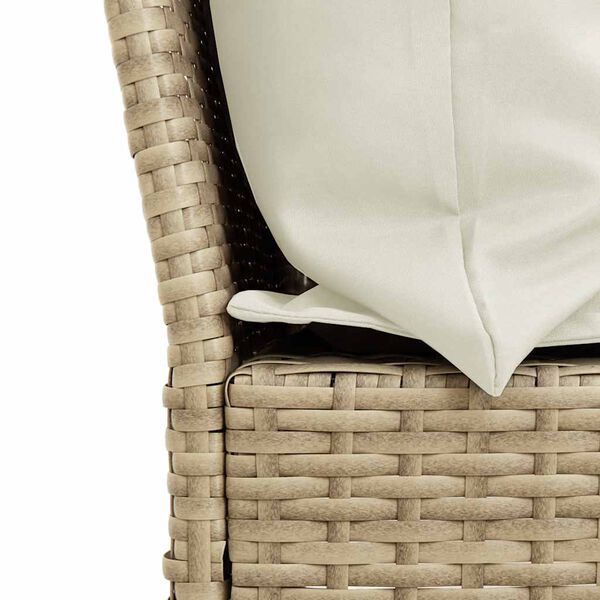 vidaXL Καναπές κήπου με Μαξιλάρια Μπεζ από Συνθετικό Ρατάν