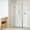 vidaXL Τοίχος ντους Walk-in Χρυσό και διαφανές 100 x 190 cm