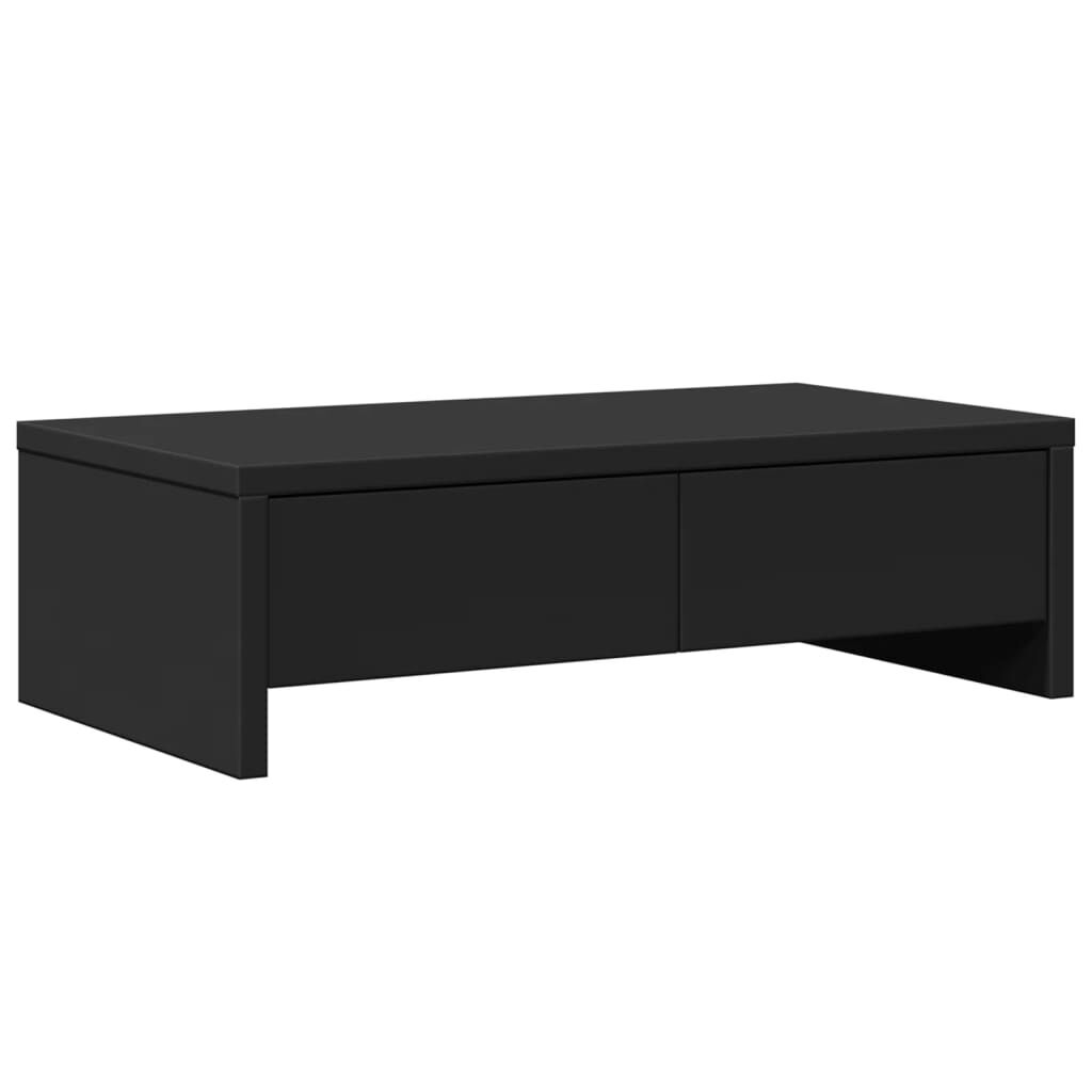 vidaXL Βάση Οθόνης με Συρτάρια Μαύρο 50x27x15 εκ. Επεξεργασμένο Ξύλο
