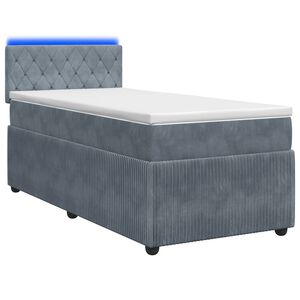 vidaXL &Kappa;&rho;&epsilon;&beta;ά&tau;&iota; Box Spring &mu;&epsilon; &Sigma;&tau;&rho;ώ&mu;&alpha; &kappa;&alpha;&iota; LED &Sigma;&kappa;&omicron;ύ&rho;&omicron; &Gamma;&kappa;&rho;&iota; 90 x 190 cm