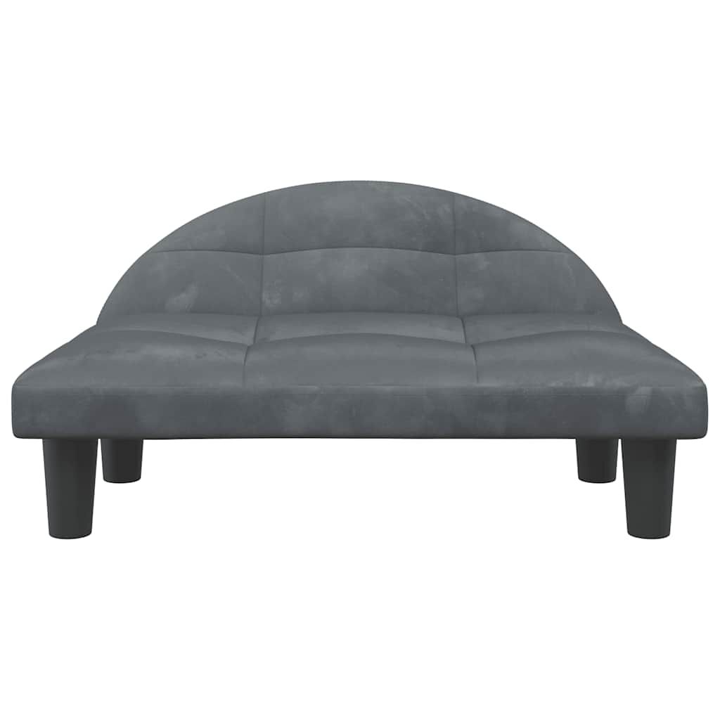 vidaXL Κρεβάτι Σκύλου Σκούρο Γκρι 70x52x30 εκ. Βελούδινο