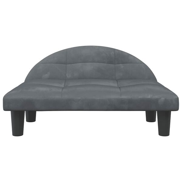 vidaXL Κρεβάτι Σκύλου Σκούρο Γκρι 70x52x30 εκ. Βελούδινο