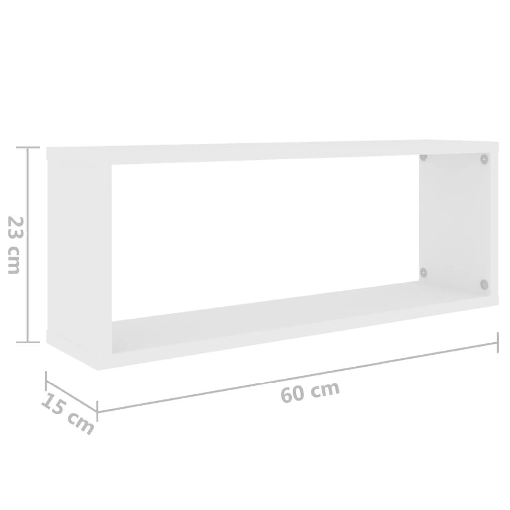 vidaXL Ράφια Κύβοι Τοίχου 6 τεμ. Λευκά 60 x 15 x 23 εκ. από Επεξ. Ξύλο