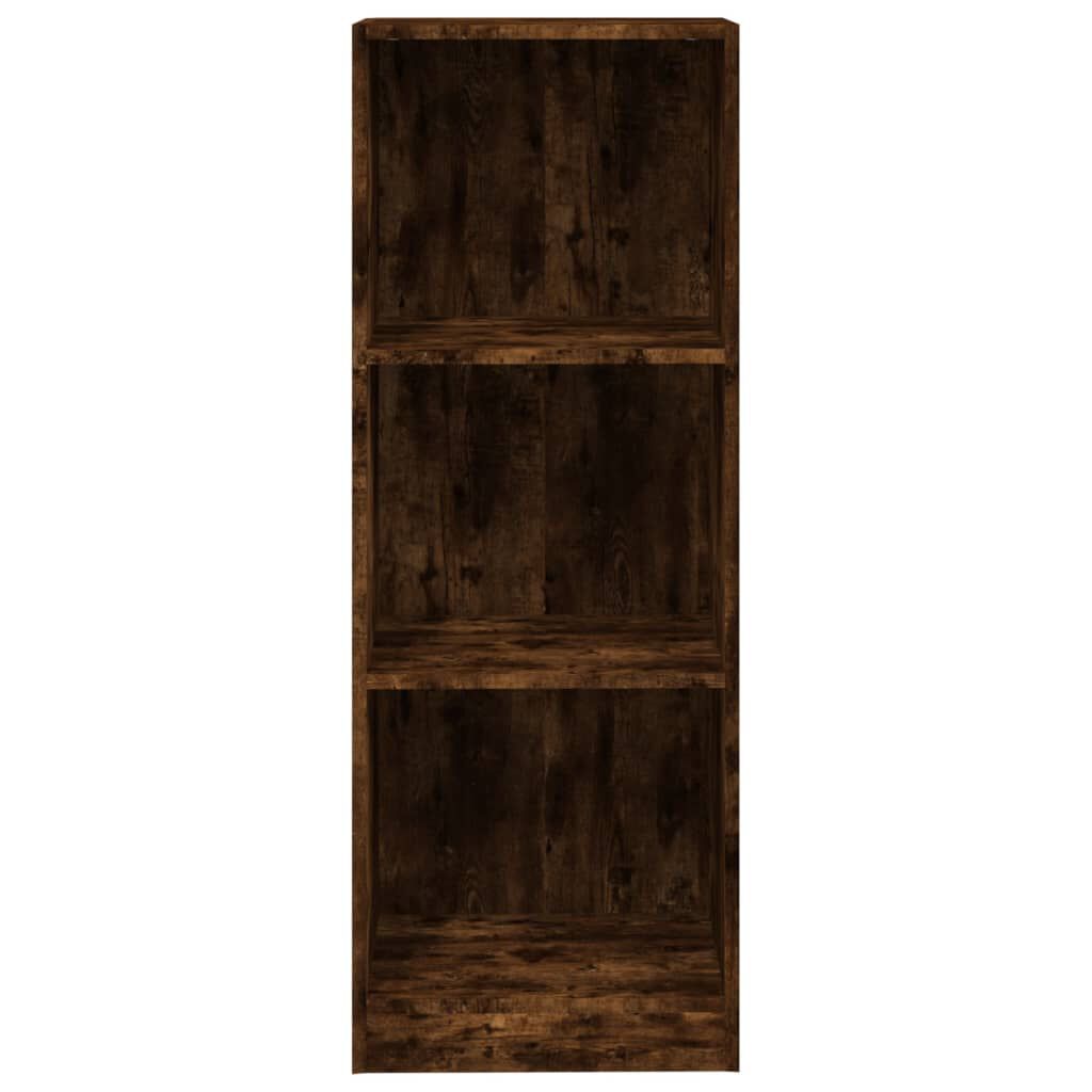 vidaXL Βιβλιοθήκη με 3 Ράφια Καπνιστή Δρυς 40x24x109 εκ. Επεξεργ. Ξύλο