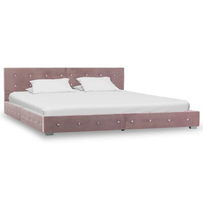 vidaXL Κρεβάτι Ροζ 180 x 200 εκ. Βελούδινο με Στρώμα