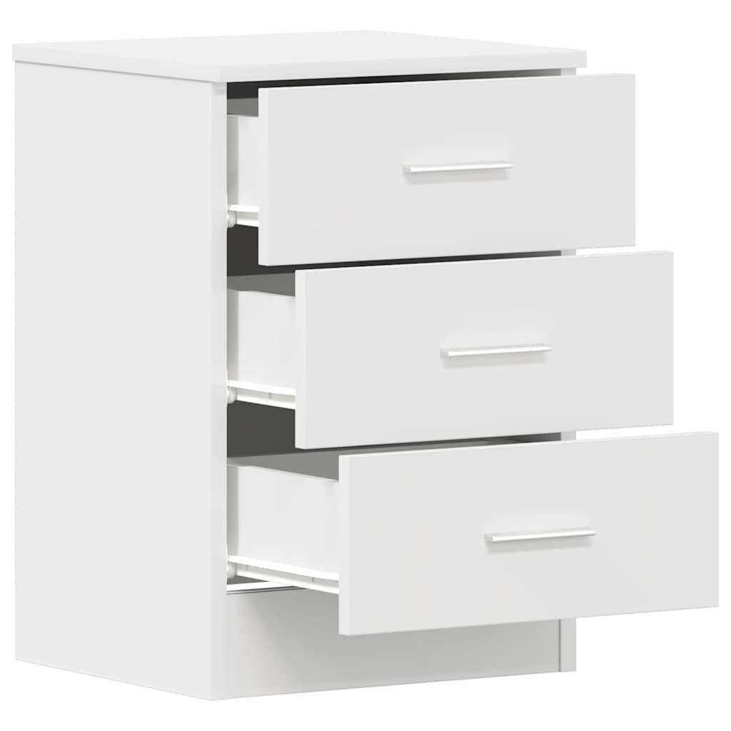vidaXL Κομοδίνα 2 τεμ. Λευκά 38 x 35 x 56 εκ. από Επεξ. Ξύλο
