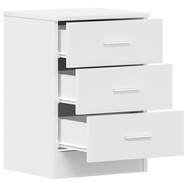 vidaXL Κομοδίνα 2 τεμ. Λευκά 38 x 35 x 56 εκ. από Επεξ. Ξύλο