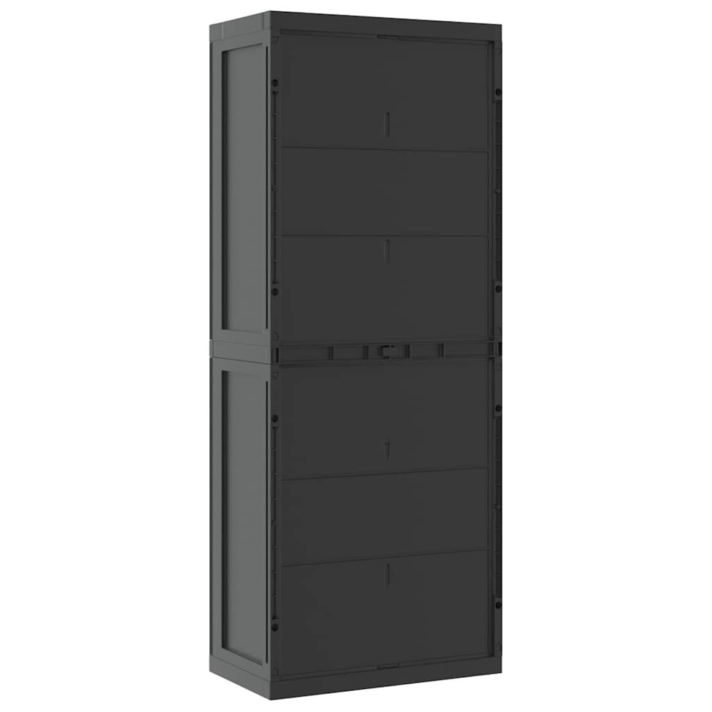vidaXL Ντουλάπι Αποθ. Εξ. Χώρου Μαύρο 65x37x165εκ. Πολυπροπυλένιο