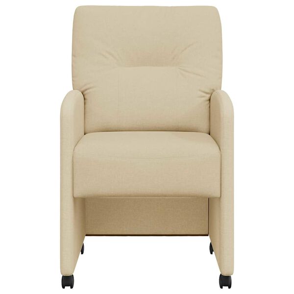 vidaXL Καρέκλες φαγητού με τροχούς 2 pcs Κρεμ 57 x 67 x 95 εκ ύφασμα