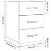 vidaXL Κομοδίνο Λευκό 40 x 40 x 66 εκ. από Επεξεργασμένο Ξύλο