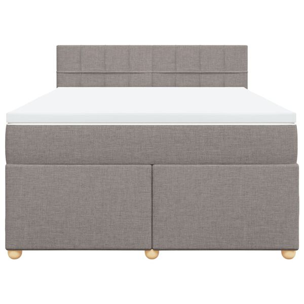 vidaXL &Kappa;&rho;&epsilon;&beta;ά&tau;&iota; Boxspring &mu;&epsilon; &Sigma;&tau;&rho;ώ&mu;&alpha; Taupe 140x200 &epsilon;&kappa;. &Upsilon;&phi;&alpha;&sigma;&mu;ά&tau;&iota;&nu;&omicron;