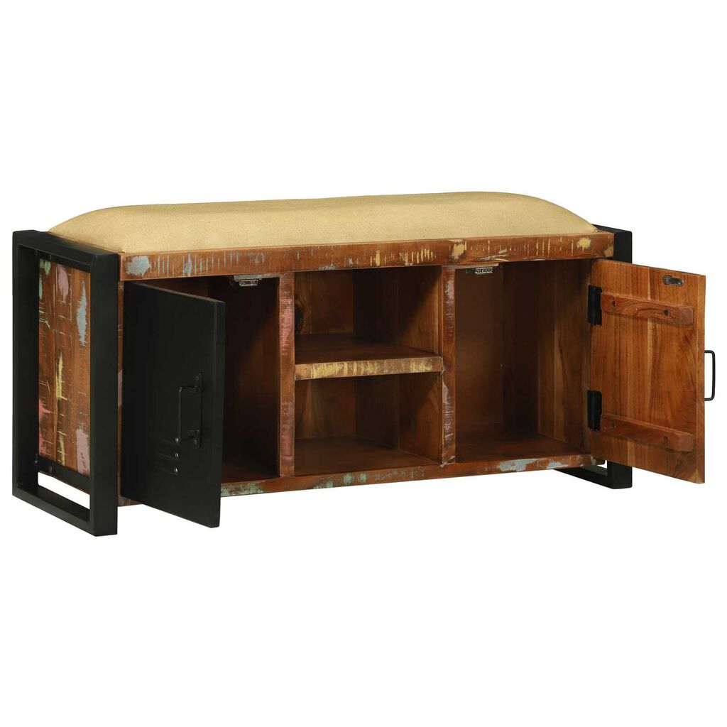 vidaXL Παγκάκι Επίπλου Πολύχρωμο 100x35x50 εκ. Στέρεο Ξύλο Ανακυκλωμένο
