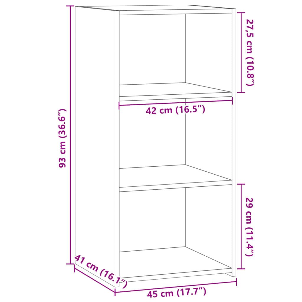vidaXL Βοηθητικό Ντουλάπι Γκρι Σκυρ. 45x41x93εκ από Επεξεργασμένο Ξύλο