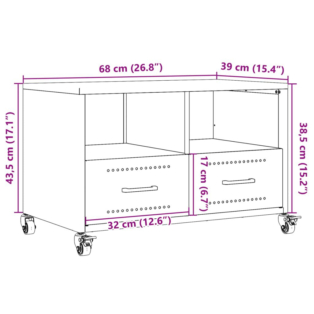 vidaXL Έπιπλο Τηλεόρασης Μαύρο 68x39x43,5 εκ. Χάλυβας