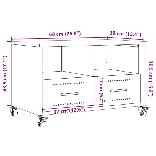 vidaXL Έπιπλο Τηλεόρασης Μαύρο 68x39x43,5 εκ. Χάλυβας