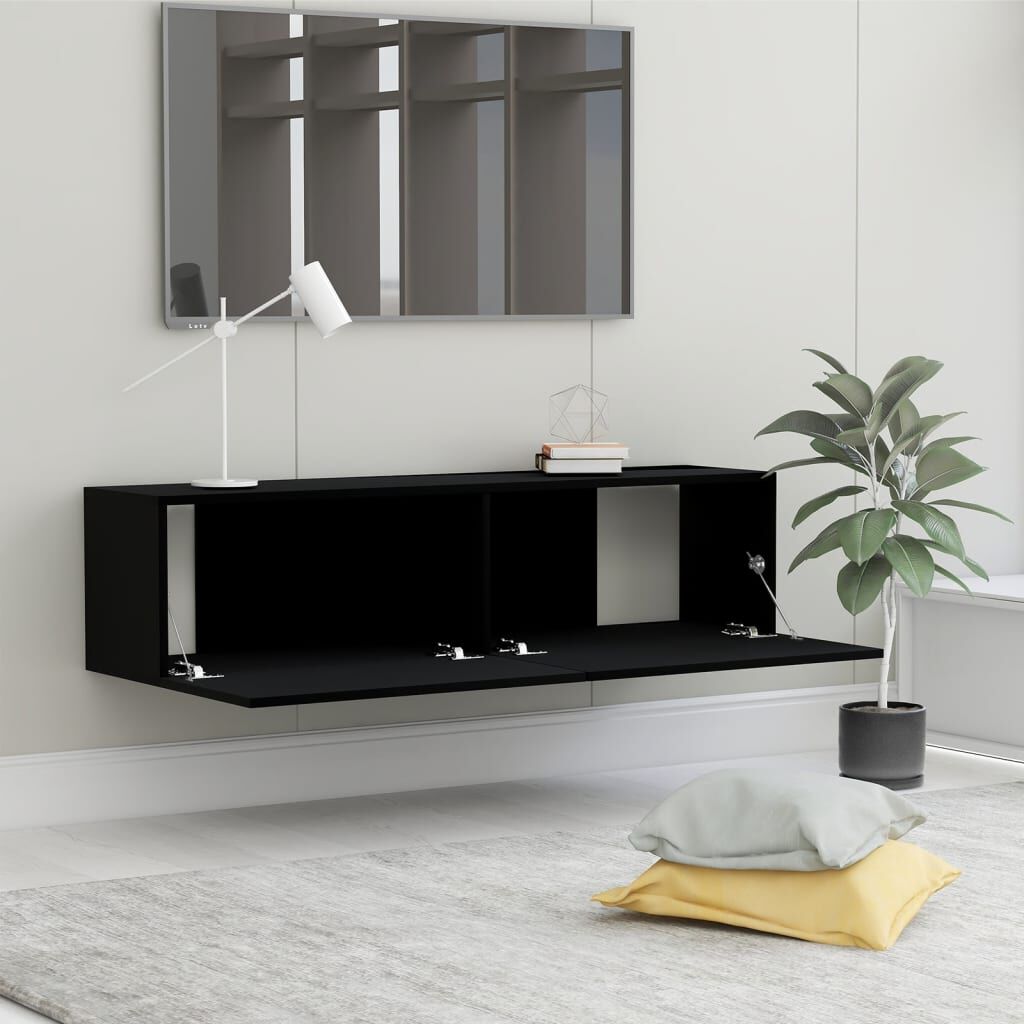 vidaXL Έπιπλο Τηλεόρασης Μαύρο 120 x 30 x 30 εκ. από Επεξ. Ξύλο