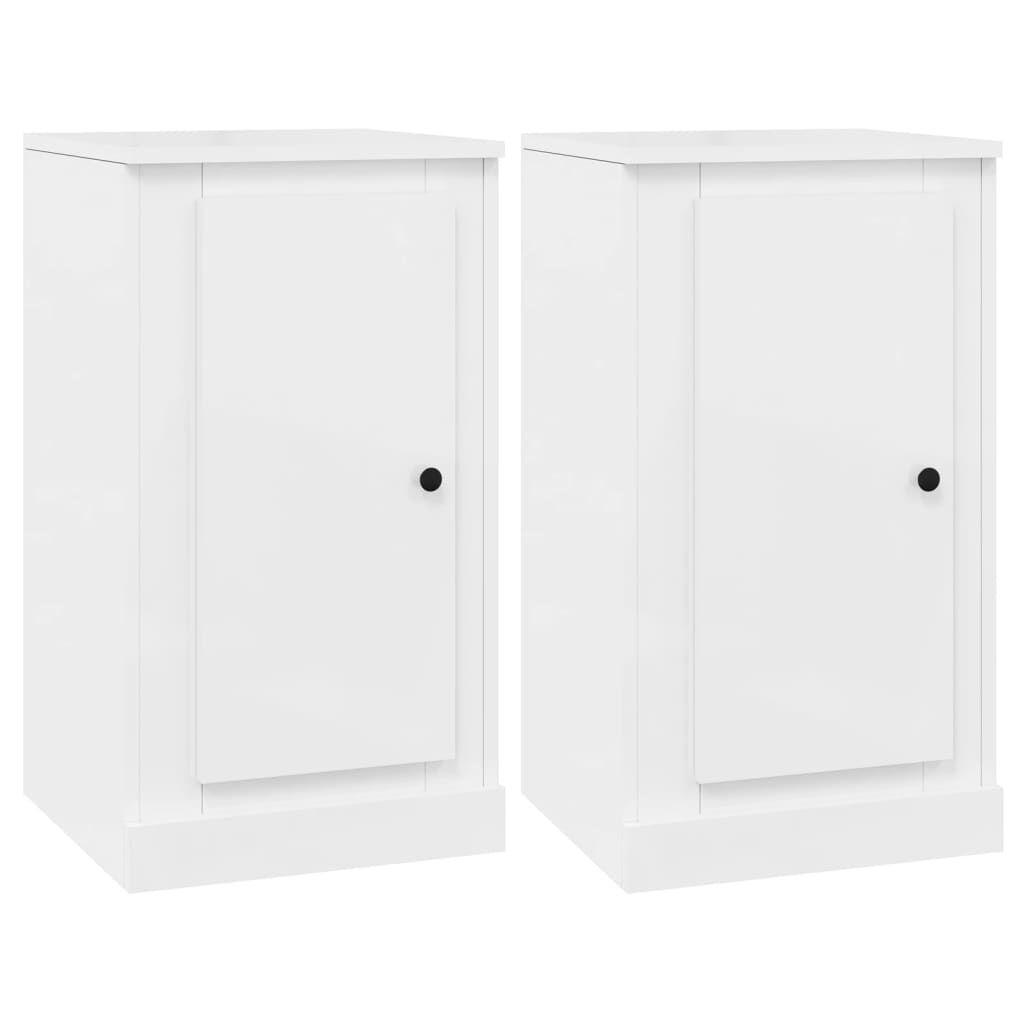 vidaXL Ντουλάπια 2 τεμ. Γυαλι. Λευκό 37,5x35,5x67,5 εκ. Επεξεργ. Ξύλο